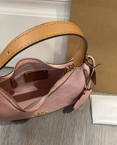 Coach Pink Signature Hobo Shoulder Bag