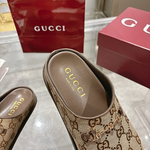 Gucci GG Canvas Horsebit Mule Loafers