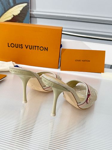 Louis Vuitton monogram mule sandals / heeled slide sandals