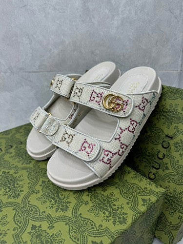 Gucci Double G Web-Strap Platform Sandals