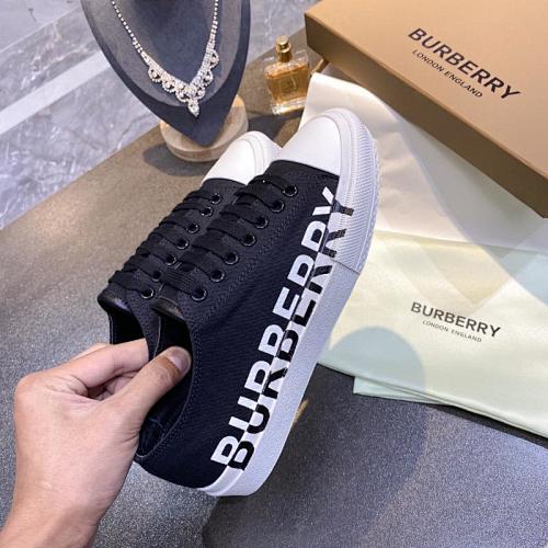 Burberry Logo-Print Cotton Canvas Low-Top Sneakers