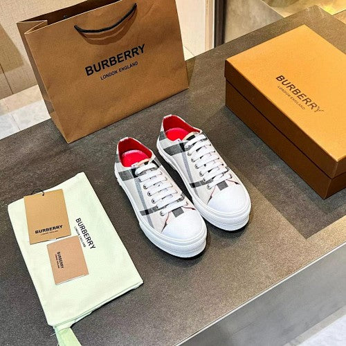 Burberry Check Low-Top Platform Sneakers