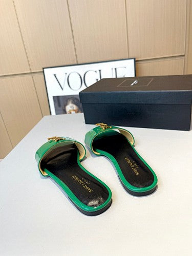 Saint Laurent YSL Cassandre Logo slide sandals