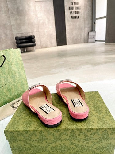 Gucci Double G crystal-embellished slide sandals