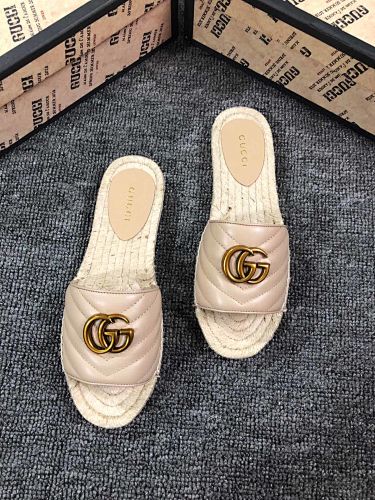 Gucci GG Marmont Matelassé Leather Espadrille Slides