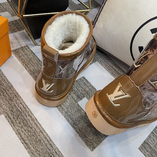 Louis Vuitton Monogram Shearling Ankle Boots