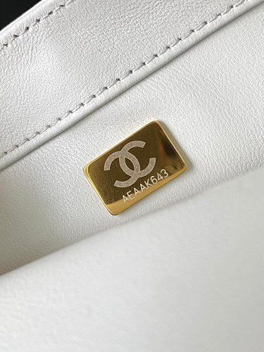Chanel White Sequin Mini Flap Bag