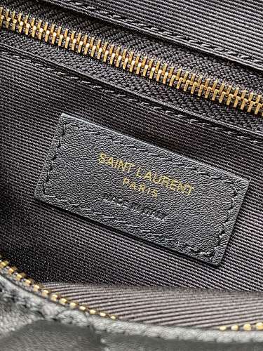 Saint Laurent (YSL) Black Quilted Icare-Style Hobo Bag