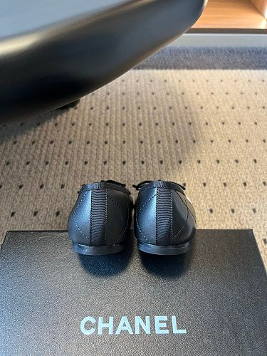 Chanel Oversized CC Logo Quilted Ballet Flats
