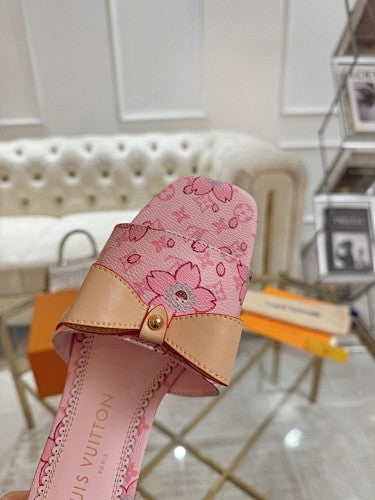 Louis Vuitton Floral Monogram Bow Flat Mule Slides