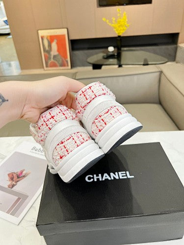 Chanel CC Tweed & Leather Chunky Low-Top Sneakers