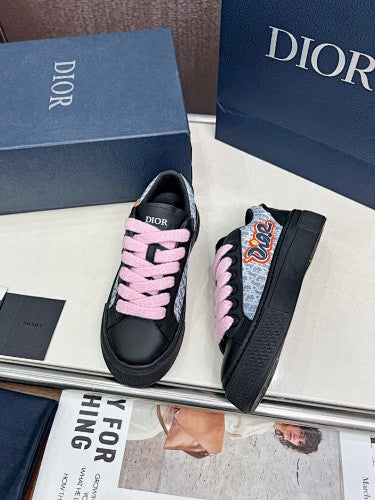 Dior Pink & Black Oblique Platform Sneakers