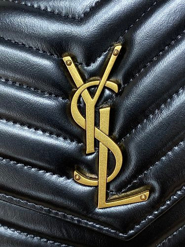 Saint Laurent (YSL) Black Patent Leather Monogram Wallet