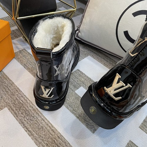 Louis Vuitton Monogram Fur-Lined Transparent Ankle Boots