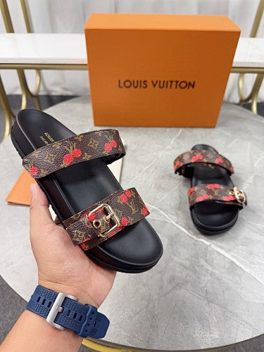 Louis Vuitton Monogram Cherry Double-Strap Slide Sandals