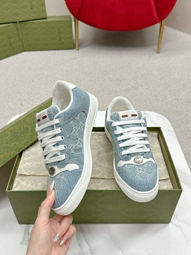 Gucci Ace GG Denim Low-Top Sneakers