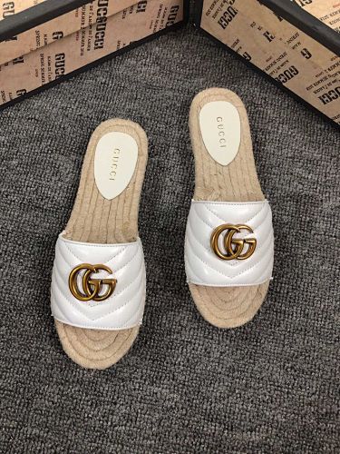 Gucci GG Marmont Matelassé Leather Espadrille Slides