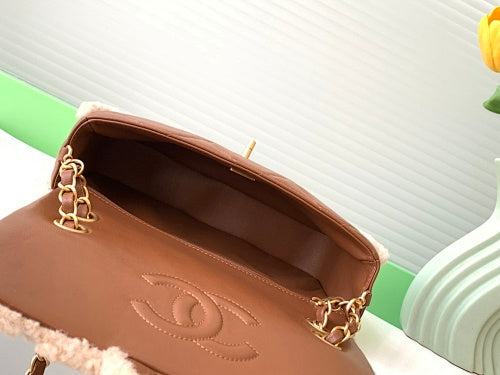 Chanel Shearling Quilted Flap Bag