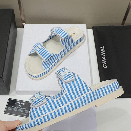 Chanel CC Double-Strap Platform Sandals