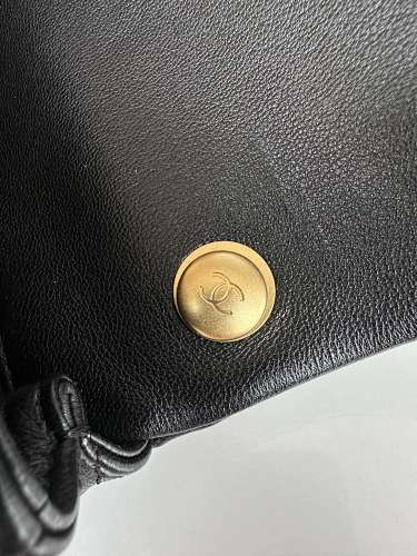 Chanel Black Quilted Flap Bag with Pearl-Embellished Chain Strap
