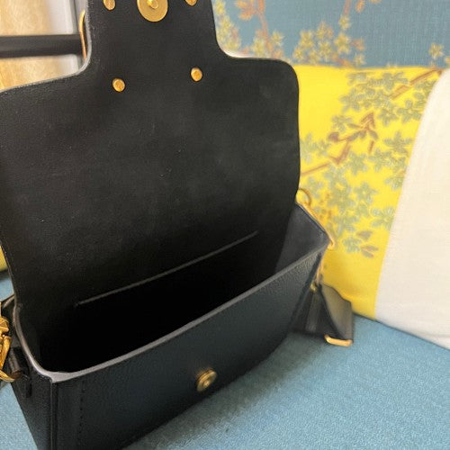 Valentino Garavani VLogo Signature Black Leather Shoulder Bag