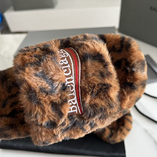 Balenciaga furry slide sandals