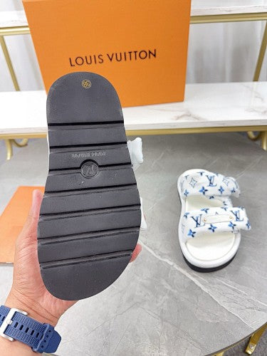 Louis Vuitton Monogram Double-Strap Platform Slide Sandals
