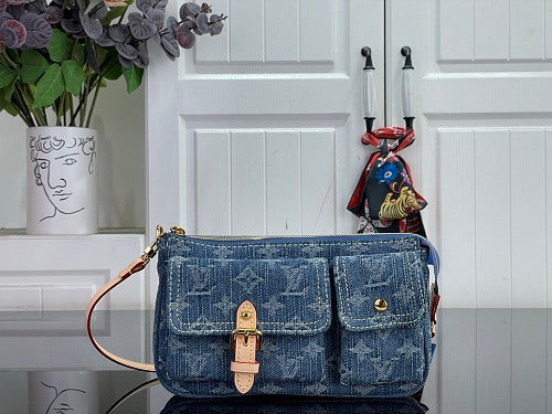 Louis Vuitton Monogram Denim Baggy PM Shoulder Bag