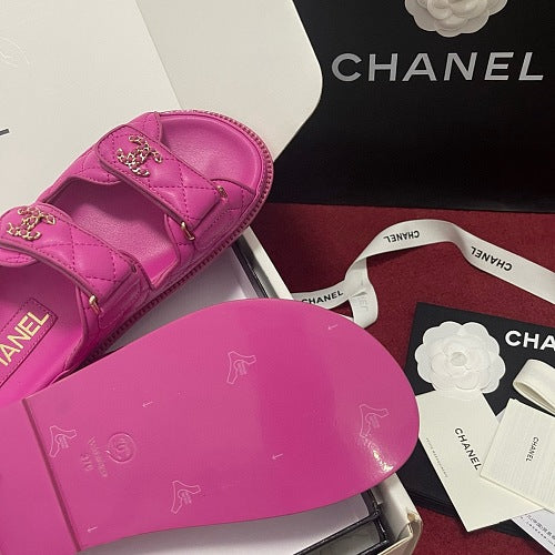 Chanel Quilted CC Dad Sandals