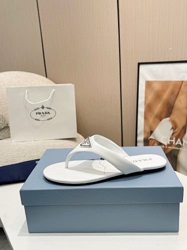 Prada Triangle Logo thong sandals