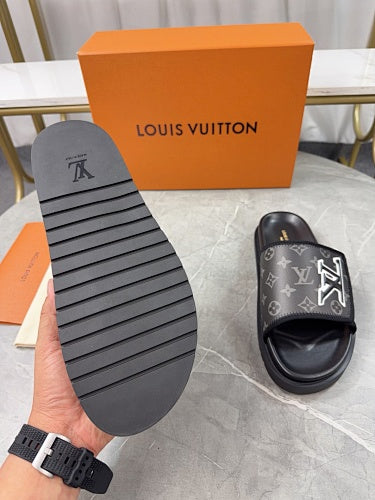 Louis Vuitton Monogram LV Initials Pool Slide Sandals