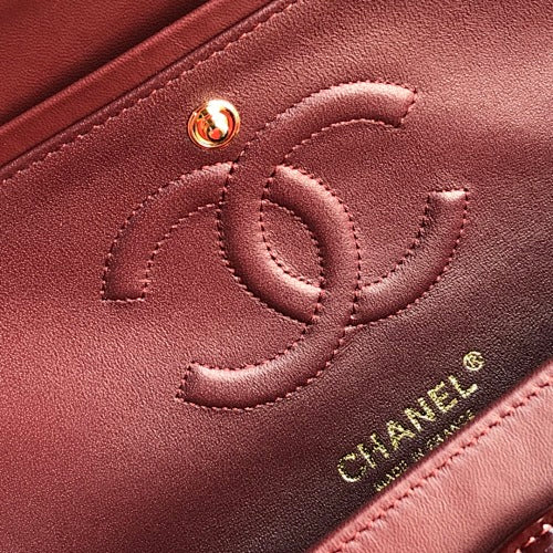 Chanel Burgundy Patent Leather Quilted Classic Double Flap Bag