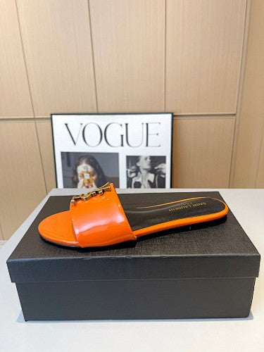 Saint Laurent YSL Cassandre Logo slide sandals
