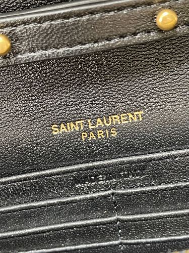 Saint Laurent (YSL) Black Patent Leather Monogram Wallet