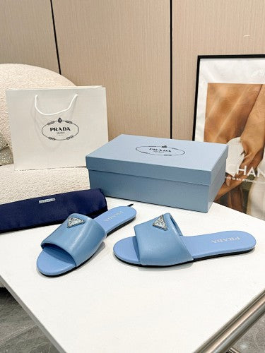 Prada Triangle Logo slide sandals