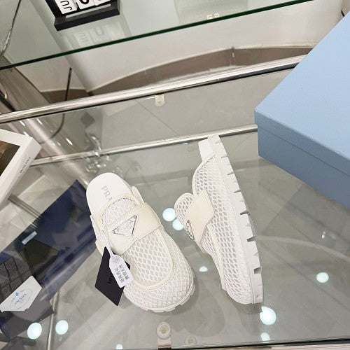 Prada Technical Mesh Open-Back Mule Loafers