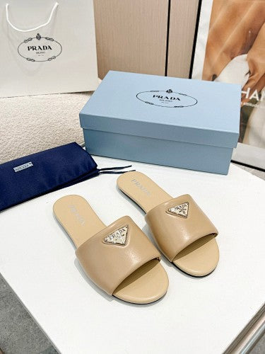 Prada Triangle Logo slide sandals