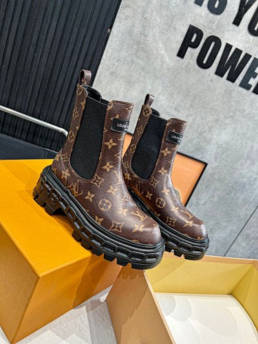 Louis Vuitton Monogram Canvas chunky Chelsea combat boots