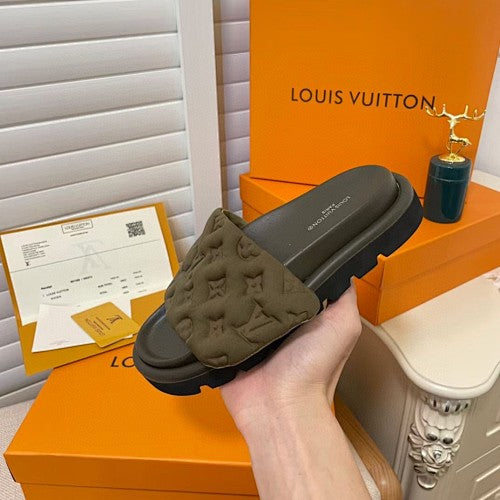 Louis Vuitton Monogram Puffy Platform Slide Sandals