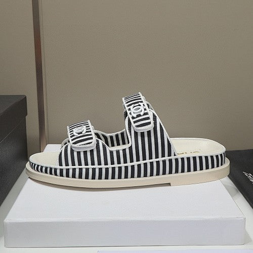 Chanel CC Double-Strap Platform Sandals