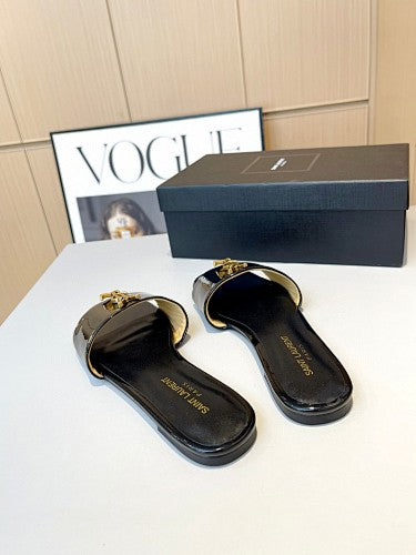 Saint Laurent Tribute YSL Logo slide sandals