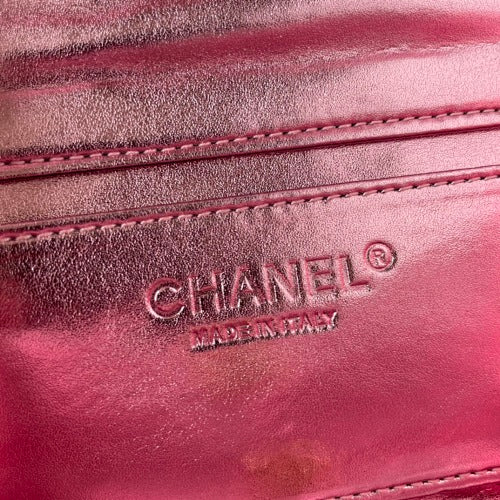 Chanel Metallic Pink Ruched Flap Bag / Chain Shoulder Bag