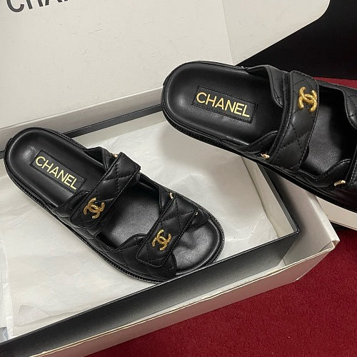 Chanel Quilted CC Dad Sandals