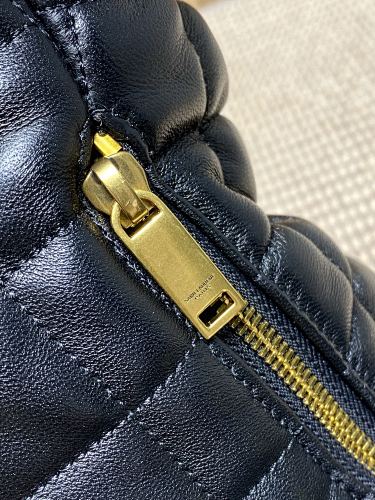 Saint Laurent (YSL) Black Quilted Icare-Style Hobo Bag