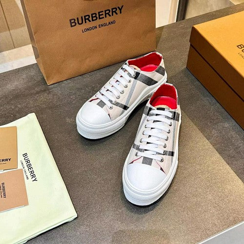 Burberry Check Low-Top Platform Sneakers