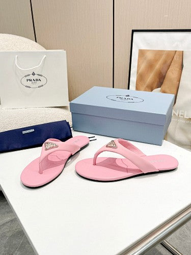 Prada Triangle Logo thong sandals