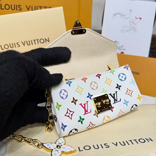 Louis Vuitton Pochette Métis East West White Monogram Multicolore Canvas