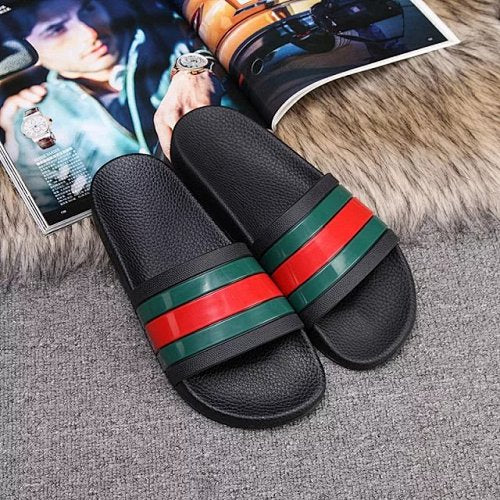 Gucci Web Stripe Pool Slide Sandals
