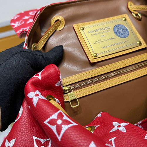 Louis Vuitton Christopher MM Backpack Red Monogram Canvas