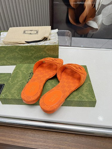 Gucci Interlocking G GG Canvas Slide Sandals